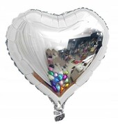 BALON foliowy srebrny SERCE SERDUSZKO 45cm