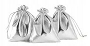 Świąteczne woreczki torebki srebrne prezent 3 szt