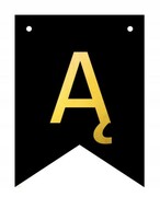 Baner czarno-złoty DIY czarny ze złotą literą flagi 12 x 16 cm litera Ą