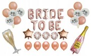 Zestaw balonów rose gold panieński szampan bride
