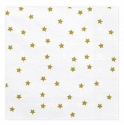 Papierowe serwetki złote gwiazdki święta 20 szt