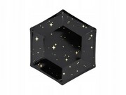 TALERZYKI papierowe URODZINY 6szt 20cm czarne star