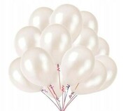 Balony metaliczne białe 10szt wesele urodziny 30cm