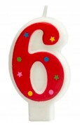 Świeczka urodzinowa 6 sześć na tort urodziny czer