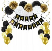 Zestaw dekoracyjny urodzinowy baner Happy Birthday