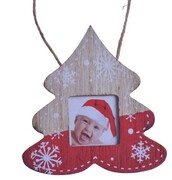 Bombka choinka drewniana zawieszka na zdjęcie 14cm