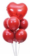 ZESTAW balonów serce stojak walentynki czerwony
