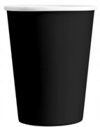 12 kompletów po 6szt ( 2,15zł netto / 2,65 brutto -1 kpl 6szt.)Kubki kubeczki papierowe 250 ml 6 szt czarny (1)