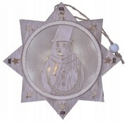 Witraż stroik LED drewniany bałwan bombka gwiazda