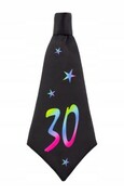Krawat na 30 urodziny trzydziestka czarny prezent