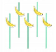 Słomki BIO RURKI papierowe banan 8szt eco urodziny