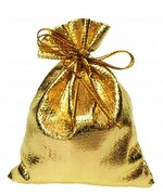 Świąteczne woreczki złote prezent 17,5 x 12,5 cm