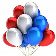 Balony metaliczne czerwone niebieskie srebrne 12sz