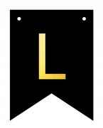 Baner czarno-złoty DIY czarny ze złotą literą flagi 12 x 16 cm litera L