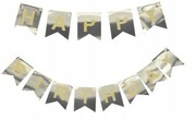 Baner Girlanda srebrna urodziny metaliczna 3 m hit