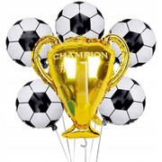 Zestaw urodzinowych balonów piłka nożna puchar