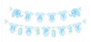 Baner Girlanda niebieski baby shower HAPPY boy 3m