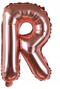 BALON foliowy ROSE GOLD litera R urodziny impreza