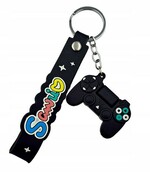Brelok wisiorek do kluczy plecaka gamepad pad zabawka czarny czerwony mix