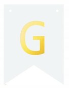 Baner DIY biały ze złotą literą flagi literka G