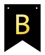 Baner czarno-złoty DIY czarny ze złotą literą flagi 12 x 16 cm litera B