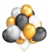 Balony metaliczne złote białe czarne srebrne 12szt