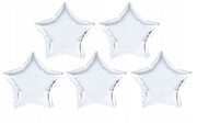BALON foliowy srebrny gwiazdy gwiazdki 5 szt 25 cm