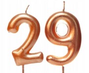 Świeczki na tort 29 urodziny rose gold metaliczne