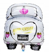 BALON foliowy wesele samochód HAPPY FOREVER 60 cm