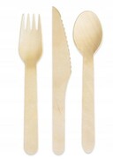 Sztućce drewniane ECO jednorazowe komplet mix 6szt