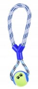 Zabawka szarpak gryzak dla psa sznur z piłką 33 cm