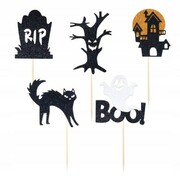 Toppery toper pikery na halloween brokatowe brokat duch kot nagrobek 5 szt