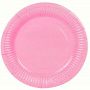12 kompletów po 6szt ( 2,15zł netto / 2,65 brutto -1 kpl 6szt.) TALERZYKI papierowe różowe 6szt 18cm urodziny