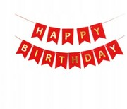 Baner Girlanda czerwony urodziny HAPPY BIRTHDAY 3m
