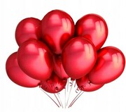 Balony metaliczne lateksowe 5 szt czerwone 30 cm