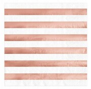 Papierowe serwetki urodziny 10 szt paski rose gold