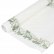 Bieżnik papierowy na stół biało zielony 40 cm x 5m