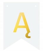 Baner DIY biały ze złotą literą flagi literka Ą