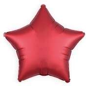 BALON foliowy gwiazda czerwona matowa 45 cm hel
