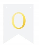 Baner DIY biały ze złotą literą flagi literka O