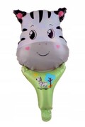 BALON foliowy urodziny lizak zielony zebra 44 cm
