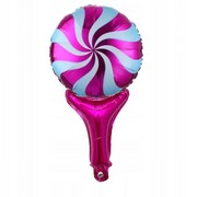 BALON foliowy zakręcony LIZAK ciemny różowy 50 cm