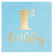 Papierowe serwetki niebieskie roczek 1 urodziny