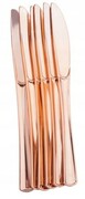Sztućce plastikowe rose gold NÓŻ noże10 szt 17 cm