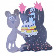 Drewniane puzzle litery 3D układanka prezent kreci