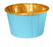 Foremki papilotki na muffinki niebiesko - złote