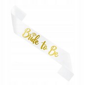 Szarfa na Wieczór Panieński Bride to be biała