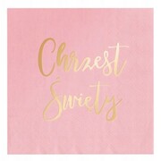 Papierowe serwetki Chrzest Święty różowe 10szt