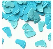 KONFETTI foliowe niebieskie baby shower stópki 15g