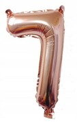 BALON foliowy ROSE GOLD cyfra SIEDEM 7 urodziny